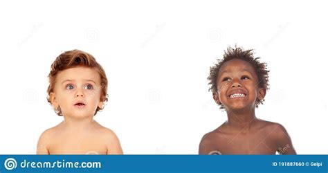 Two Adorable Children Of Different Races Stock Photo Image Of Cutout