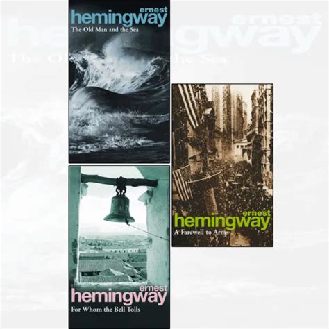 Ernest Hemingway 3 Books Collection Set Old Man Sea For Whom Bell Tolls