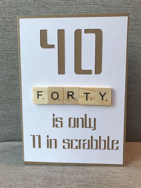 40th Birthday Card Scrabble Letters 40th Birthday Cards Greeting
