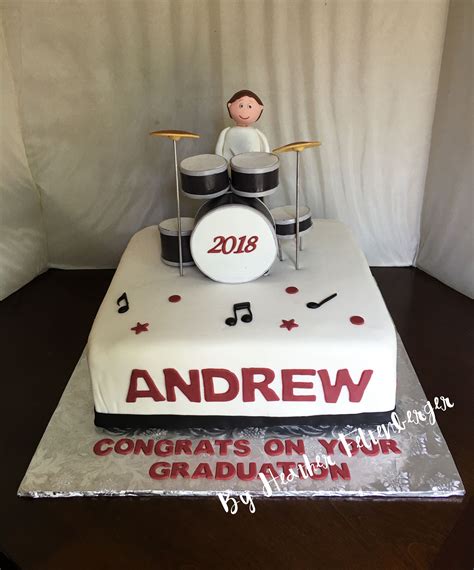 Drummer And Drum Set Graduation Cake Graduation Cakes Cake Custom Cakes