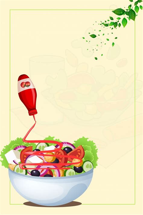 Vegetable And Fruit Salad Advertising Poster Background Material