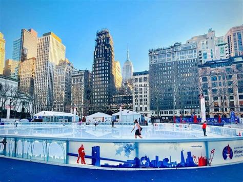 Ice Skating In Bryant Park Winter Wonderland In Manhattan
