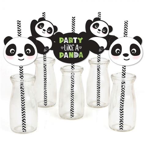 Party Like A Panda Bear Paper Straw Decor Baby Shower Or Birthday