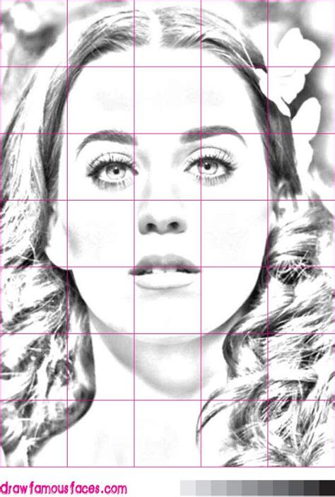 How To Draw Katy Perry Using A Grid This Grid Image Will