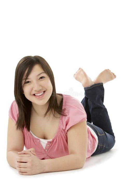 Teenage Girl Laying On Stomach Stock Image Image Of Fourteen