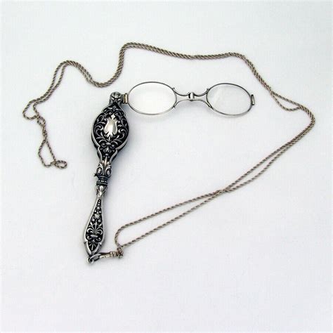 Ornate Lorgnette Folding Glasses Sterling Silver Krementz 1900 Ebay