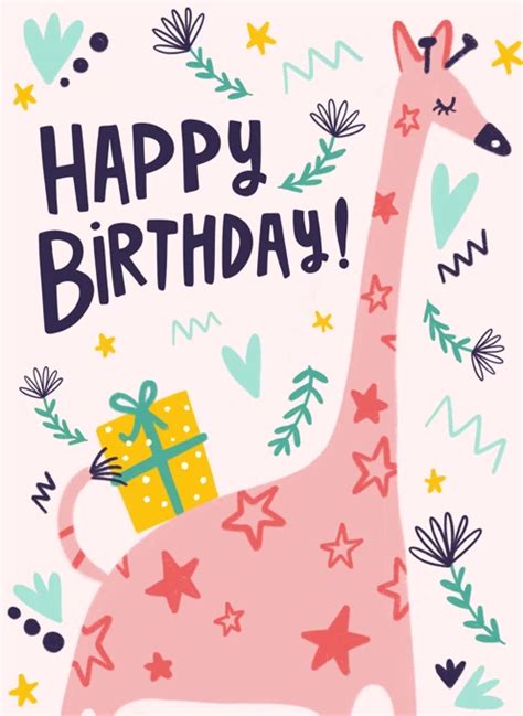 Happy Birthday Giraffe By Lucy Maggie Designs Cardly