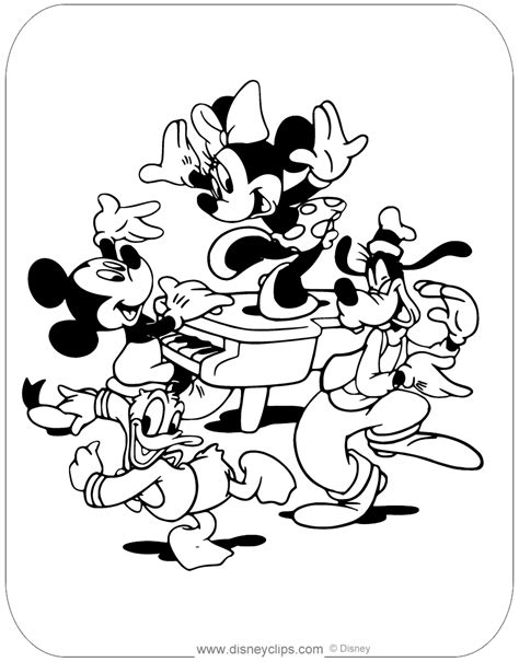 Mickey has gone through many challenging adventures so he will surely go through your coloring as well, try to be neat and do not overdo the lines when coloring, mickey will be grateful. Mickey Mouse & Friends Coloring Pages | Disneyclips.com
