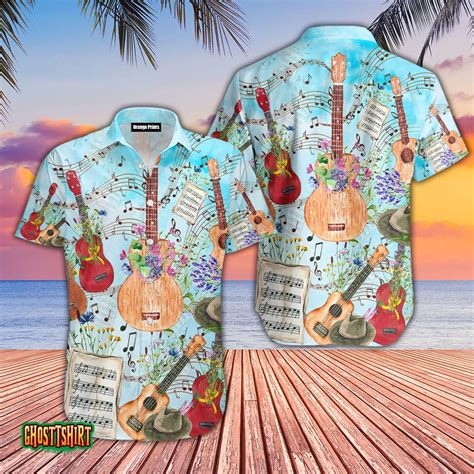 Ukulele Aloha Hawaiian Shirt
