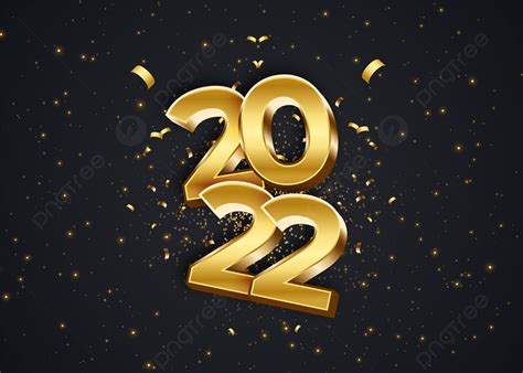 3d Happy New Year 2022 Golden Text Design Background 3d 2022