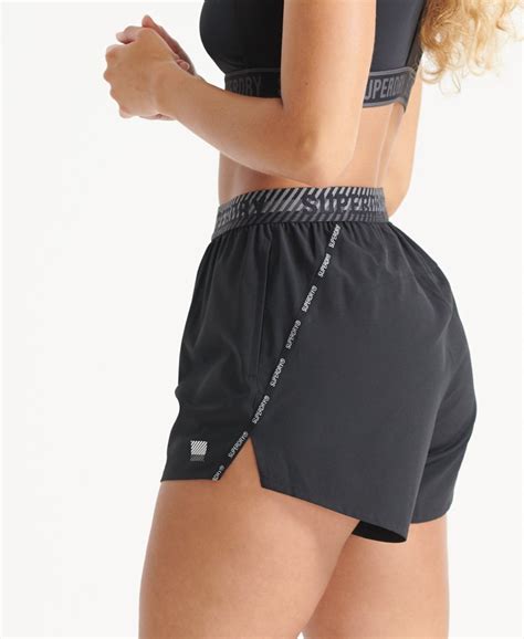 Womens Train Loose Shorts In Black Superdry