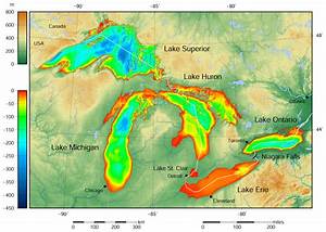 Great Lakes Depth Map Great Lakes Map Great Lakes Region Saint