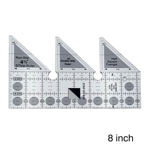 45 Degree Double Strip Ruler Creative Quilting Template Rulers For