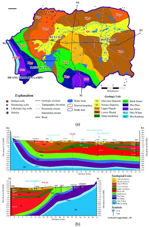 Geologic Map And Cross Sections A Geologic Map Of Chlb And B