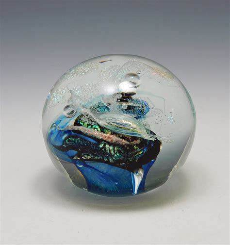 Handmade Dichroic Glass Paperweight By Elaine Hyde Etsy