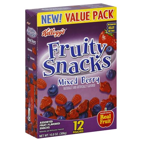 Kelloggs Fruity Snacks Snacks Fruit Flavored Mixed Berry Value Pack