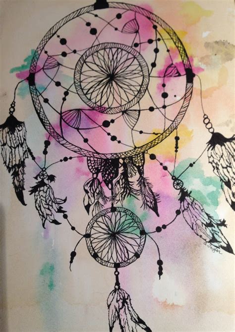 Dream Catcher Abstract Watercolor With Ink On Water By Ragflag