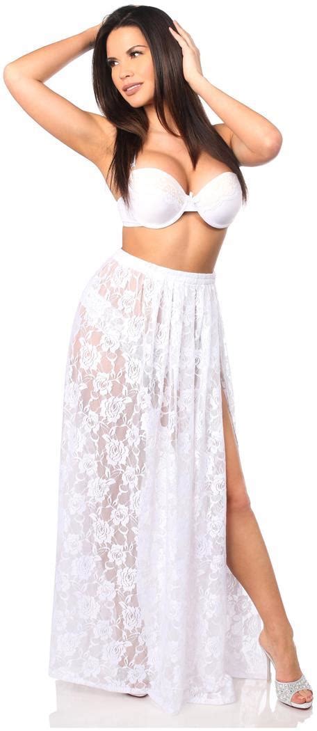 Sheer White Lace Skirt