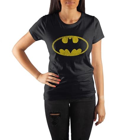 Ladies Black Batman Bat Signal T Shirt Batman T Shirt Stylish