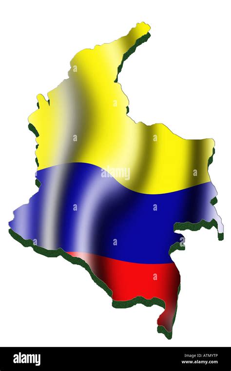 Outline Map And Flag Of Colombia Stock Photo Alamy