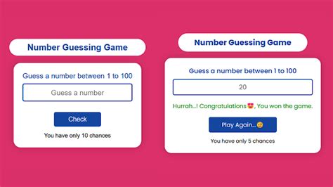 Number Guessing Game Using HTML CSS And JavaScript