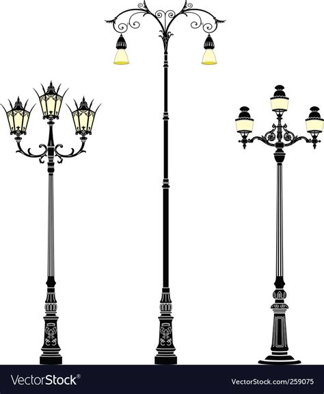 Street Lamps Royalty Free Vector Image Vectorstock