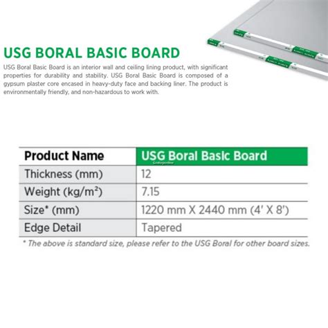 USG Boral Basic Board 4 X 8 X 12mm