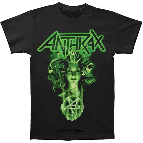 Gildan Funny T Shirts Custom Anthrax Medusa T Shirt Black Mens Funny T Shirt In T Shirts From