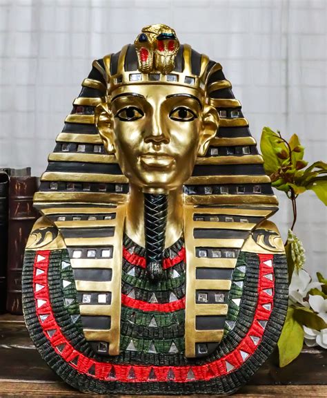 large egyptian pharaoh king tut golden bust mask statue tutankhamun figurine ebay