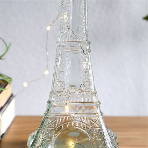 Clear Glass Eiffel Tower Bottlevase Recycle Glass Set Of Etsy