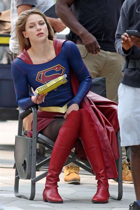 Melissa Benoist Filming Supergirl Gotceleb