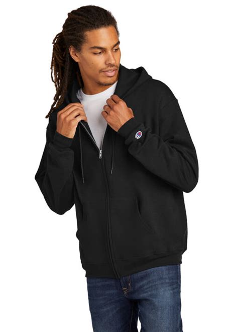 Champion Eco Fleece Full Zip Hoodie Golden Stiches Embroidery