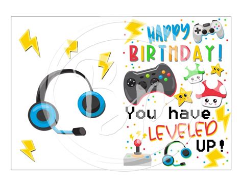 Free Printable Gamer Birthday Cards Happy Go Lucky Free Printable