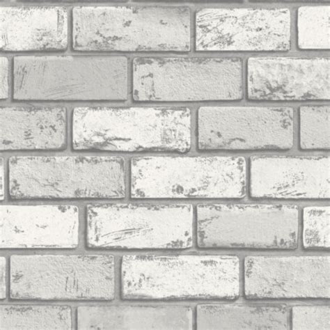 Arthouse White And Silver Metallic Brick Wallpaper 692201 Uncategorised