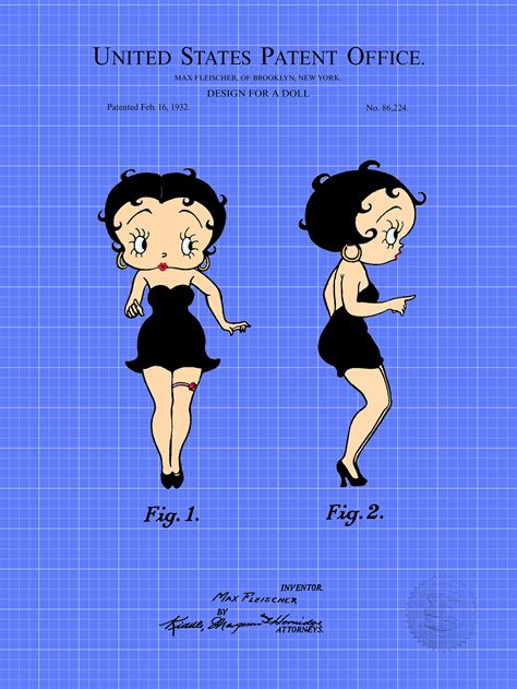 Classic Animation Art Betty Boop Doll Patent