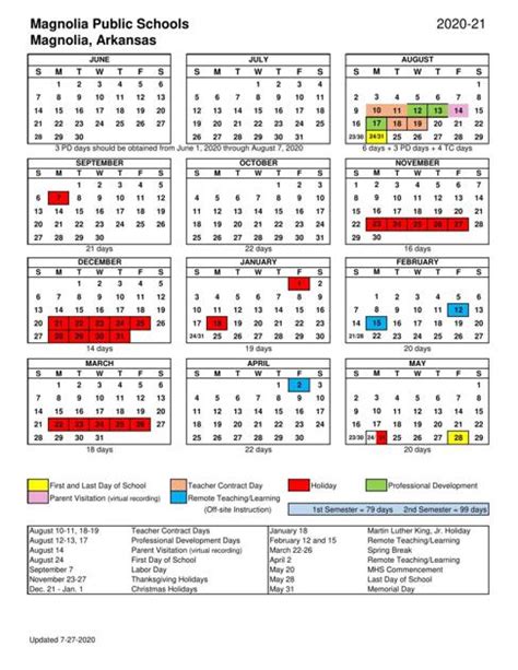 Magnolia School District Revises Official Calendar Due To Covid 19