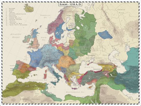Europe 1210 Ad 13th Century Europe Old World Maps Old Maps