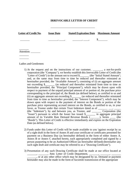 Irrevocable Letter Of Credit Fill Out And Sign Online Dochub