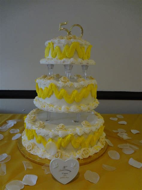 50th anniversary cupcakes made these for a friend's 50th wedding anniversary. 50th Anniversary 3 tier cake | Tiered cakes, Cake, 3 tier cake