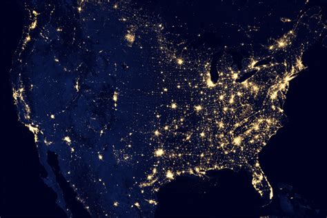 Us City Lights From Space Earth Earthsky