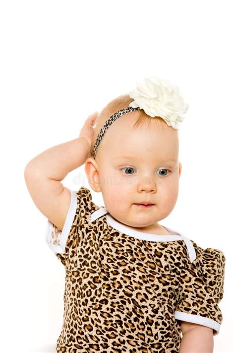 Cute 1 Year Old Baby Girl Stock Photo Image Of Isolated 54856400