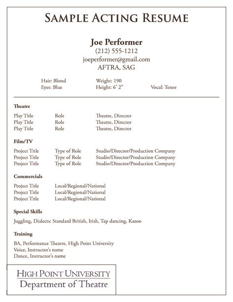 Free Actor Resume Template and How to Write Yours Properly