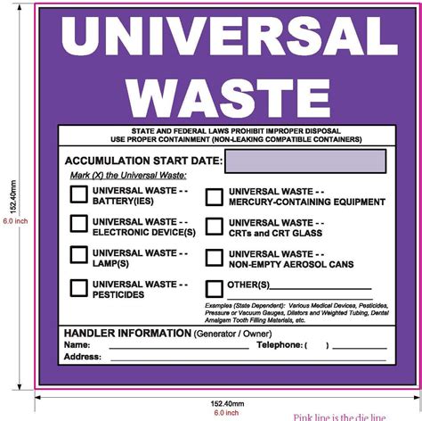 New Updated Universal Waste Label 6 X6 Tough Vinyl 100 Pack Amazon