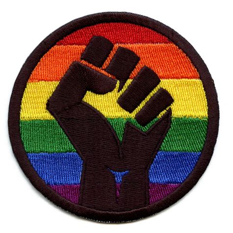 Blm Gay Pride Fist Embroidered Iron On Patch