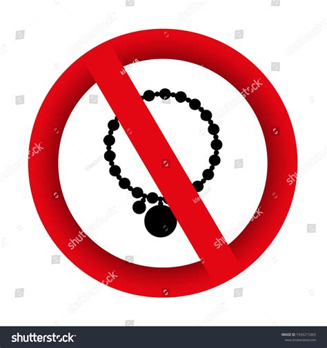 No Jewelry Forbidden Sign Vector Icon Stock Vector Royalty Free