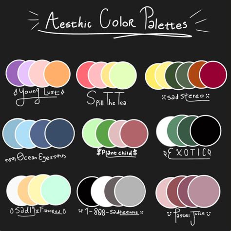 ♡aesthetic Color Palettes♡ Skema Warna Warna