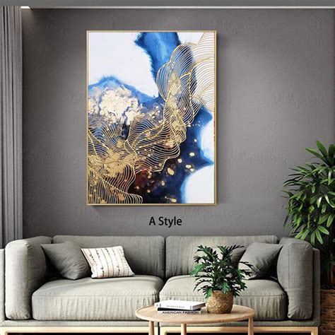 Maybe you would like to learn more about one of these? Gold lines original abstract painting canvas wall art ...