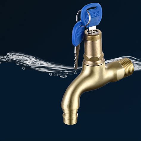G12 Anti Theft Faucet Water Tap With Lock Key Brass Body Single Hole