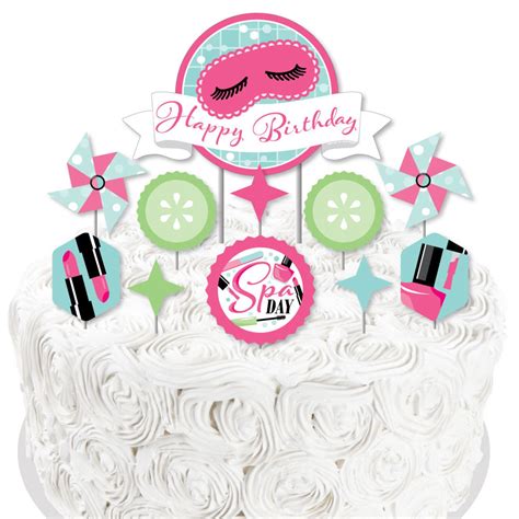Spa Day Birthday Party Cake Decorating Kit Happy Birthday Etsy