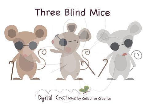 Three Blind Mice Digital Clip Art Clipart By Collectivecreation